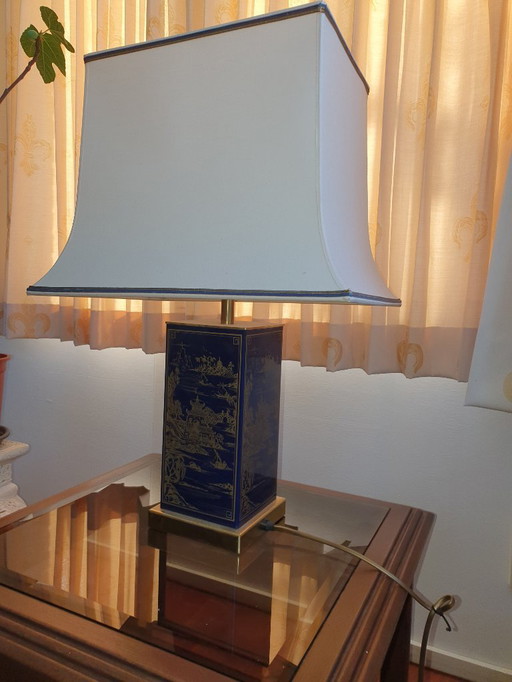 Lampadaire (design asiatique) avec table d'appoint (à vendre comme 1 ensemble)