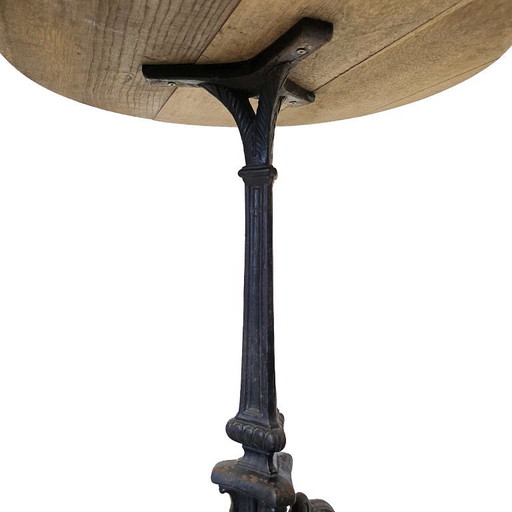 Antique French cast iron bistro table, late 19th century