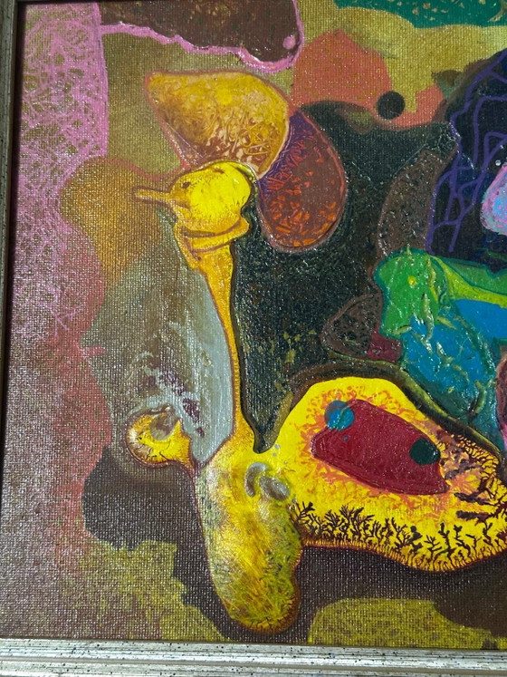 Bernard Ledain (1944–2024) – Abstract Mixed Media Painting on Canvas – 24 × 30 cm – Paintings & Drawings (photo 7 of 15)