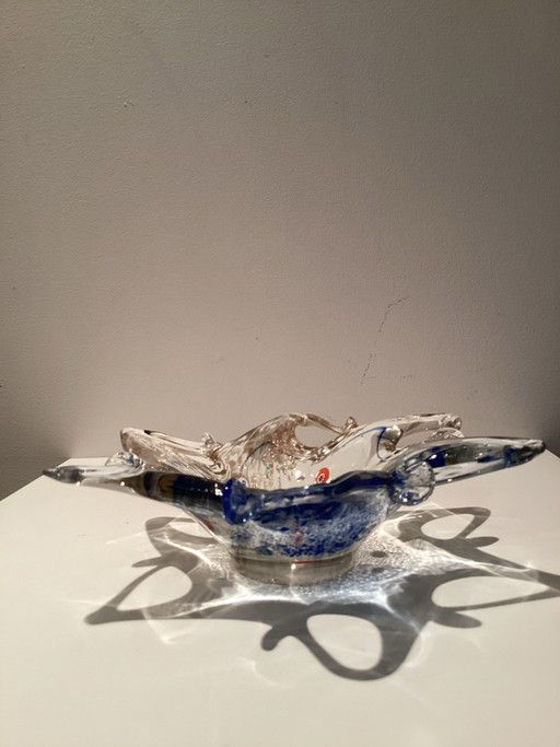Cuenco Murano de cristal con forma de estrella de mar, esta es una hermosa pieza de arte vintage en vidrio.