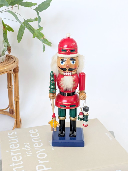Vintage German Nutcracker Figurine | Handmade Wooden Xmas Soldier