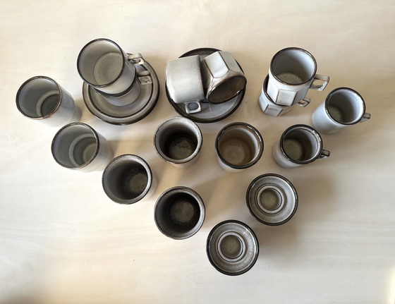 Image 1 of stoviglie vintage Ceramica De Driehoek Huizen - serie Amsterdam Grès