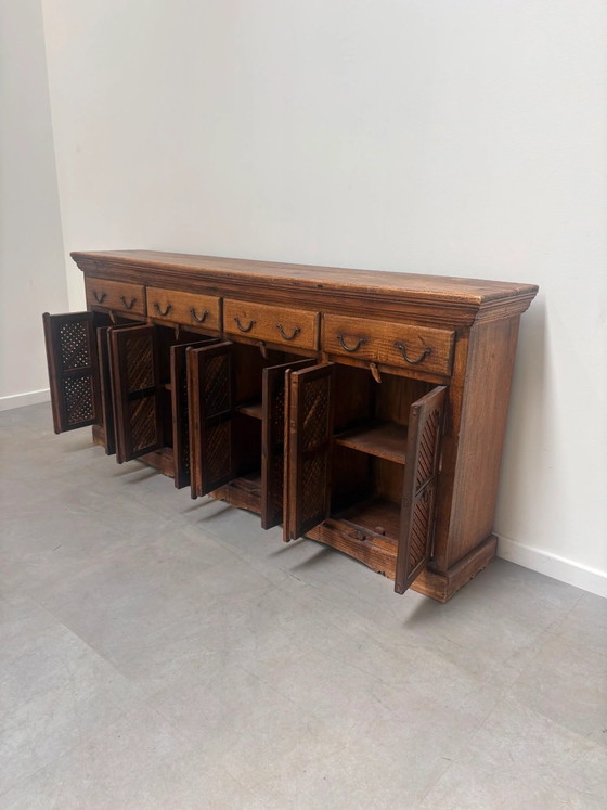 Image 1 of Antique Indian Sideboard with Lattice Doors