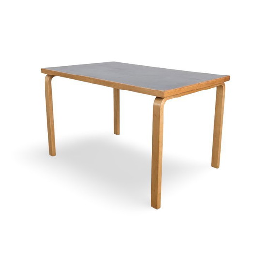 Image 1 of Table de salle à manger originale Alvar Aalto 81B, linoléum Artek, bouleau noir