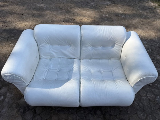 Image 1 of Fur Comodus — 2-zits leren bank — Duitsland — Sculpturale vintage loungeklassieker