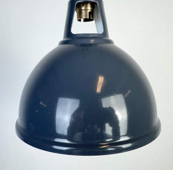 Image 1 of Lampada a sospensione vintage industriale verniciata in grigio, anni 2000