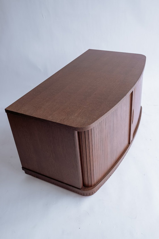 Image 1 of Vintage sideboard with tambour doors on wheels