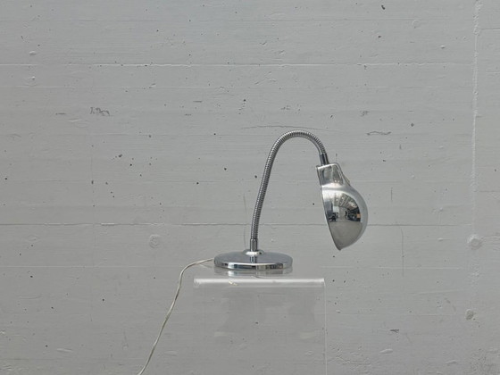 Image 1 of Chrome table lamp with gooseneck, Italy, 1960s