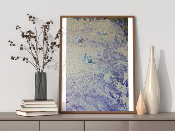 Original Oil Painting Contemporary Art Landscape Flood Water – Paintings & Drawings, Canvas (photo 2 of 7)