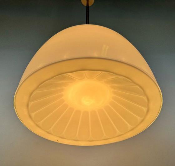 Image 1 of Vintage Chandelier with Milk Glass from Elektrosvit, 1960s