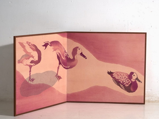 Japanese two-panel screen in dyed textile – Japan, circa 1985 – Room screens, Wood (photo 2 of 40)
