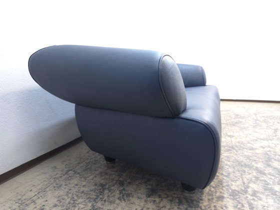 Image 1 of Divano di design in pelle grigio-blu De Sede DS 91