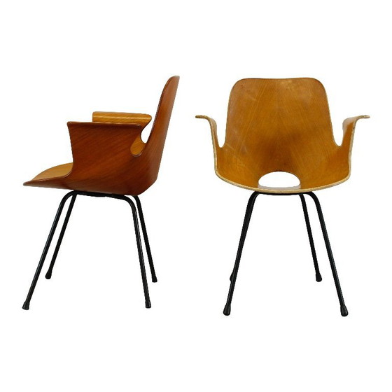 Image 1 of sedia con braccioli in legno curvato di faggio "medea" di vittorio nobili per fratelli tagliabue, italia, 1956