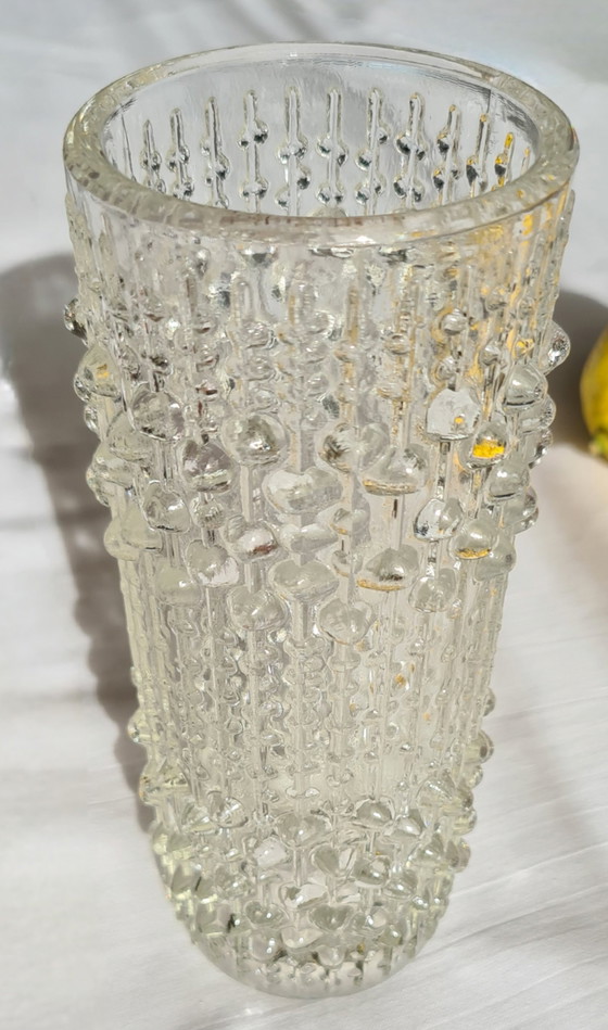 František Pečený pressed glass vase Heřmanova Huť glassworks / Sklo Union (photo 8 of 14)