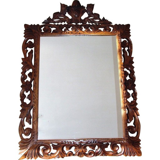Miroir vintage dans un cadre sculpté, 1940