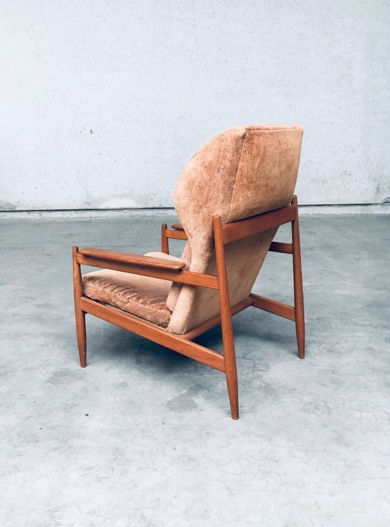 Image 1 of Set di poltrone con schienale ad ala in stile scandinavo di metà secolo, Danimarca, anni '60