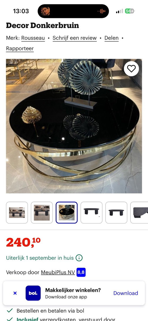 Salontafel – Glass, Metal