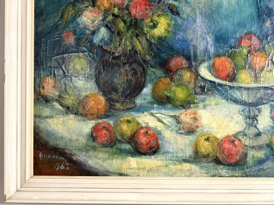 Gran cuadro de naturaleza muerta a color de 1962. – Pinturas y dibujos, Canvas, Wood (photo 6 of 16)