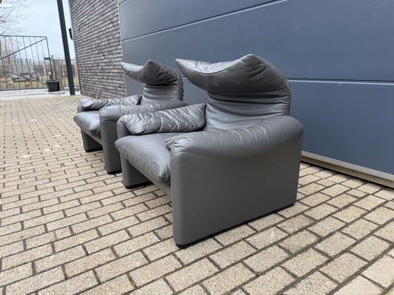 Image 1 of 2x Cassina Maralunga 1z origineel Anthraciet grijs Topstaat!