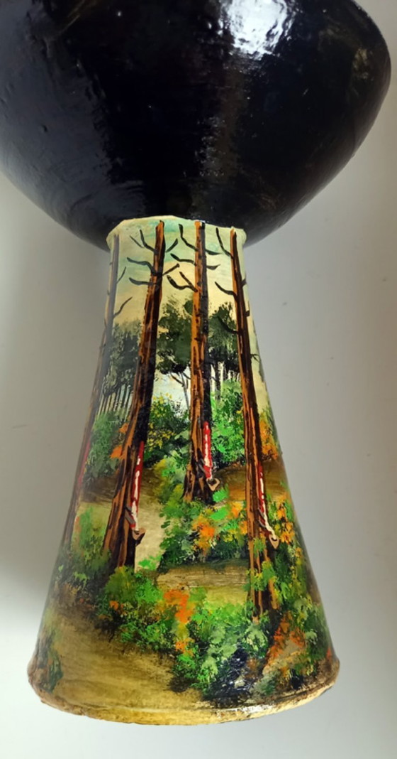 Image 1 of Pair of vintage Basque pottery – glazed ceramic – signed G. Defly (1950s)