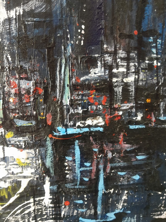 Painting of the Night Skyline of the City of Bremen in Germany in Beautiful Shades of Blue, Christian (photo 11 of 13)