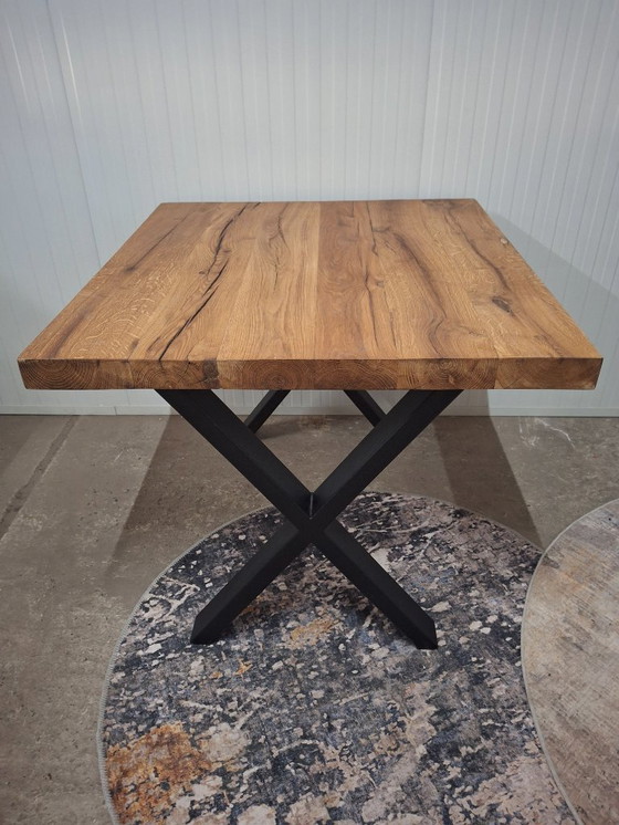 Image 1 of Robust Dining Table Made of Oak Wood 100x95 cm, New
