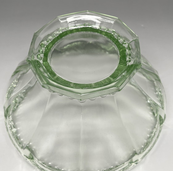 Image 1 of Uranglas Schale Schüssel Obstschale Pressglas Art Deco um 1930