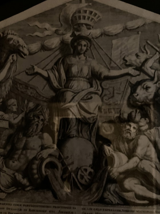 Image 1 of Hubertus Quellinus 1665-1668 Engraving Set Timpans Palace on Dam Square