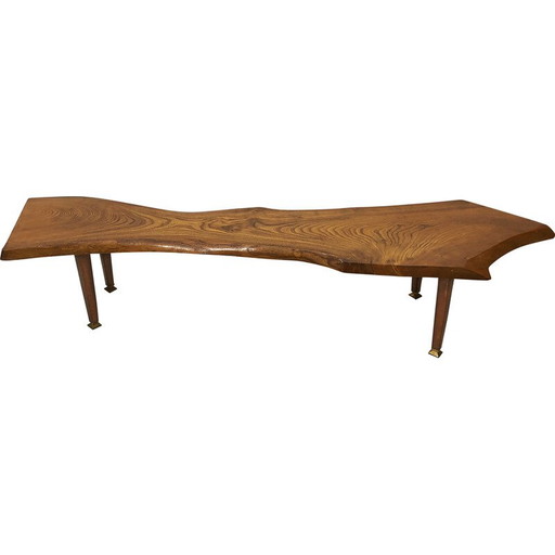Mesa de centro vintage con forma de tronco de árbol, Inglaterra, 1970