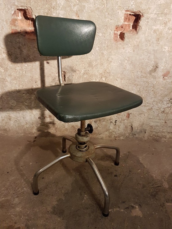 Image 1 of Selection of 4 industrial work chairs from the 1940s and 1950s
