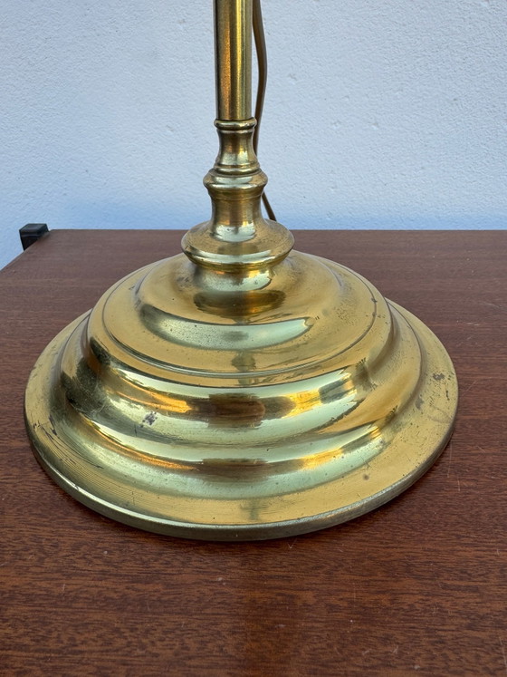 Lampada a collo di cigno in ottone Art Nouveau – Lampade da tavolo, Vetro (photo 7 of 15)