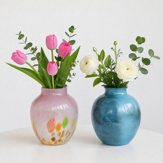 Cloudnola Set of 2 Hand-Blown Glass Designer Vases (photo 11 of 11)