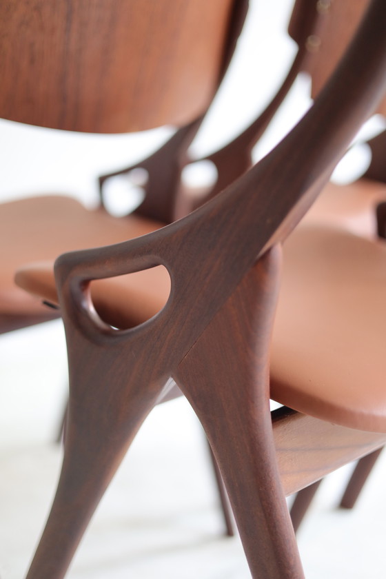 Image 1 of Satz von 4 Esszimmerstühlen von Arne Hovmand-Olsen, dänisch, 1950er/60er Jahre