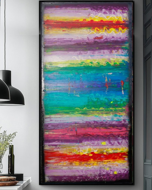 Abstract A1402 - painting on XXXL canvas 210cm