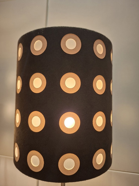 Vintage Table lamps 2x with 70s look Van de Heg, Metal, Textile, Beige (photo 5 of 8)