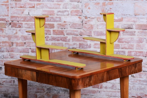 Paar originele Art Deco Plantentafels, Gelakt Hout, Tsjechisch, jaren 30 – Wood (photo 6 of 15)