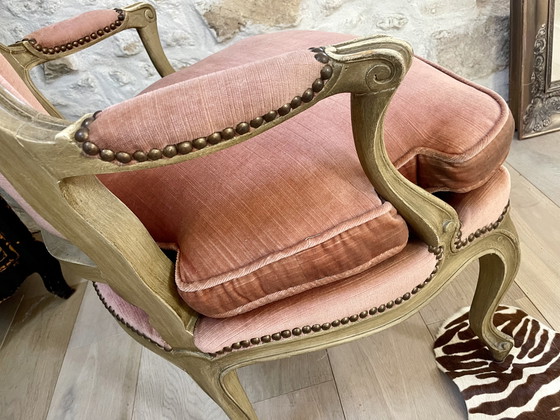Image 1 of Paar Louis XV cabriolet fauteuils