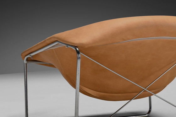 Image 1 of Sedia Olivier Mourgue Cubique in pelle e cromo di Airborne, Francia 1968v