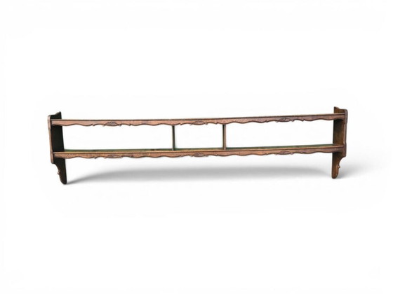Large Antique Carved Oak Wall Shelf – Shelving unit, Wood (photo 3 of 5)