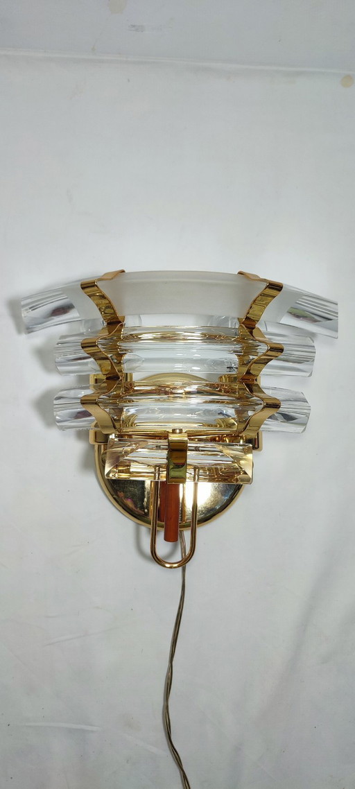 Crystal wall light. Italy, 1980s.
