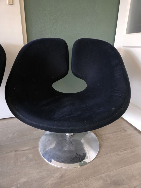 2x Design Stühle, Sessel, Metall, Stoff, Schwarz (Foto 4 von 6)