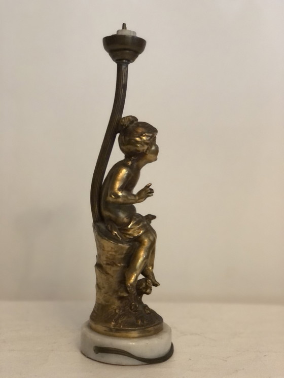 Image 1 of Lampe De Table Style Art Nouveau Signée Lf Moreau