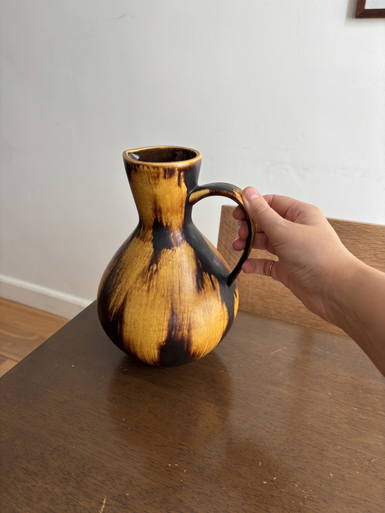 Image 1 of Vaso vintage marrone fatto a mano