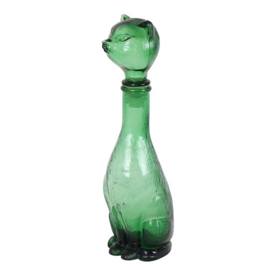 Grande caraffa in vetro verde a forma di gatto, Empoli, Italia, 37 cm – Bicchieri e caraffe, Glass (photo 6 of 15)