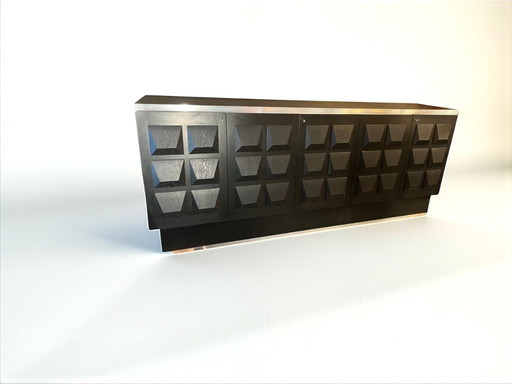 Zwarte brutalistische dressoir