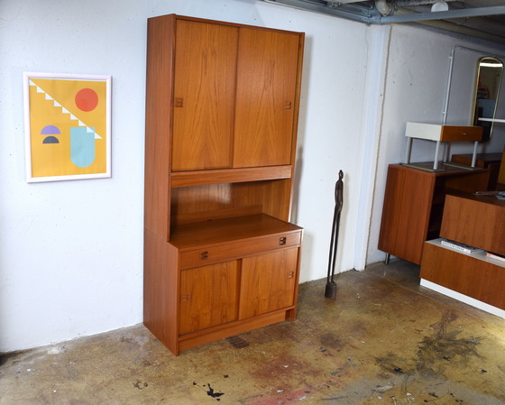 Image 1 of Commode haute Erik Brouer en teck danois des années 1960, style vintage milieu du siècle