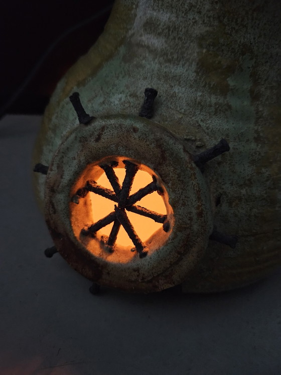 Image 1 of Set di lampade a sospensione brutaliste in ceramica, anni '70