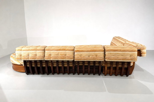 Can Can modulaire bank van Luciano Frigerio voor Frigerio Di Desio - jaren 60 – modulaire banken, Textile (photo 2 of 11)