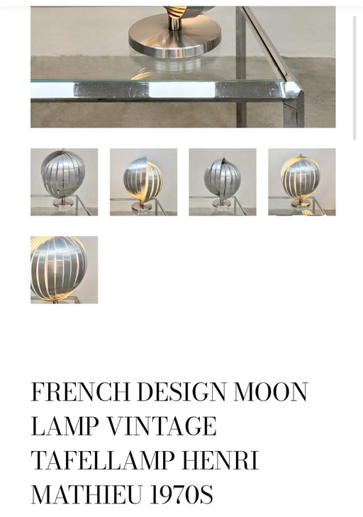 Moon lamp Henri Mathieu 1970