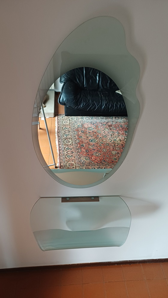 Image 1 of 🤩KONSOLE ➕️ KRISTALLSPIEGEL IM 80ER-JAHRE-SCHNITT